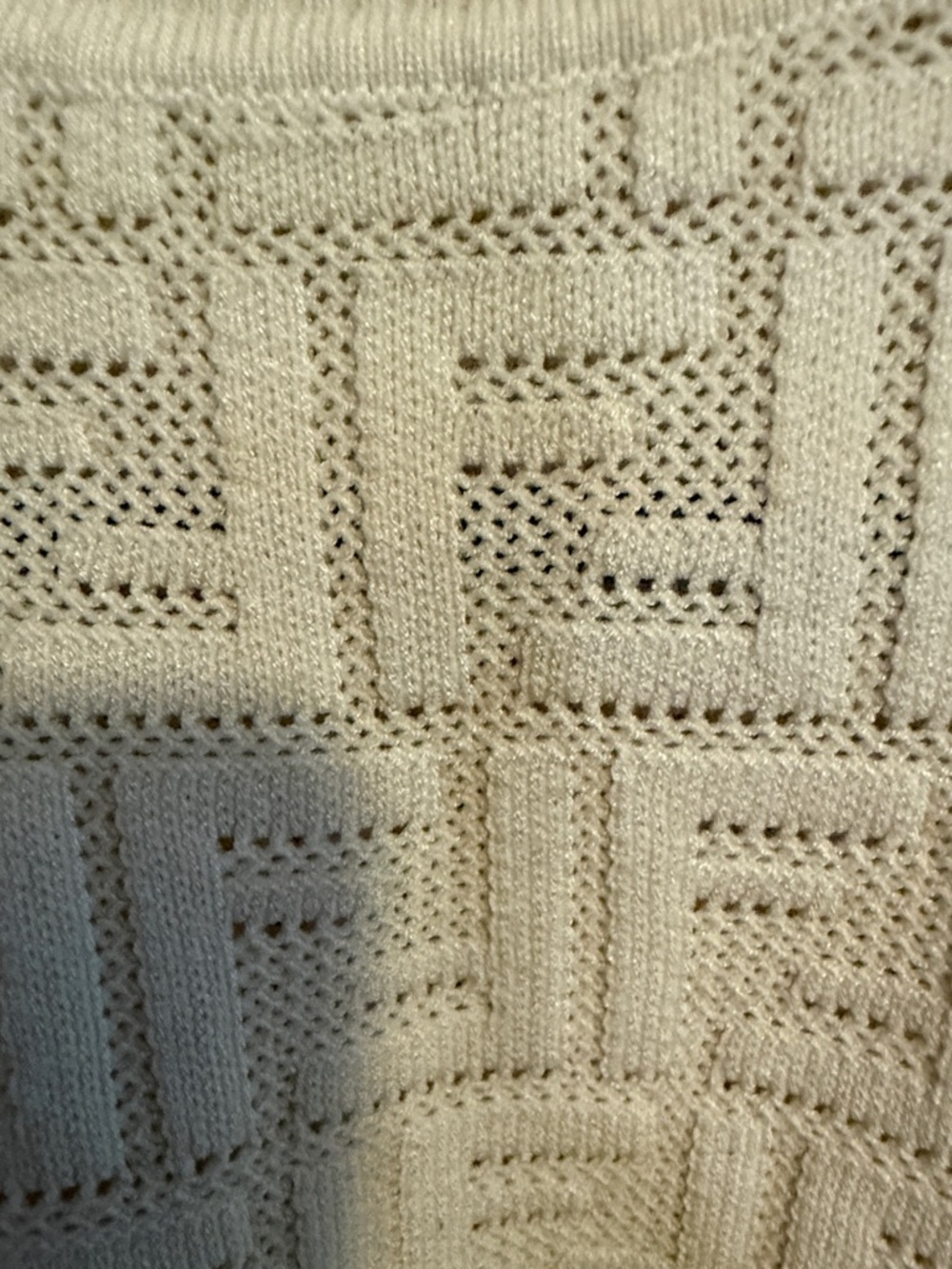 Fendi Ivory Knit Short Sleeve Sweater - Picture 3 of 6